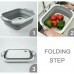 3 in 1 Multifunction Collapsible Kitchen Cutting Board, Vegetable Basin, Drain Basket
